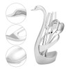 Stainless Steel Swan shaped Fork Spoon Holder with 3 Spoons