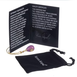 Keren Kopal Purple Egg Gold Star of David Pendant Necklace Fabrege Styled Love Gift for Her Wife Mother Special Charm Present Decorated with Crystals