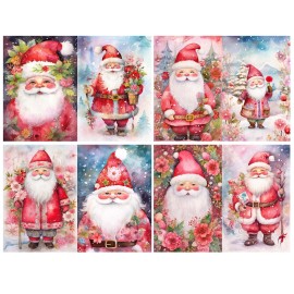 Unbranded Christmas Santa Cards Set of 40 Santas Each size 4x5" for Christmas Crafts #XN40