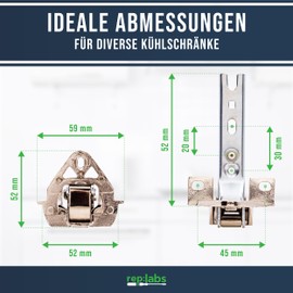 Fridge Door Hinge Set Compatible / Replacement for 268698/00268698 Hinges for Fridge & Freezer from Bosch, Siemens, Constructa, Neff, Balay