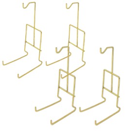 BANBERRY DESIGNS Gold Teacup and Saucer Stands - Set of 4 Smooth Brass Tea Cup Holders - Decorative Cup Set Fine China Display