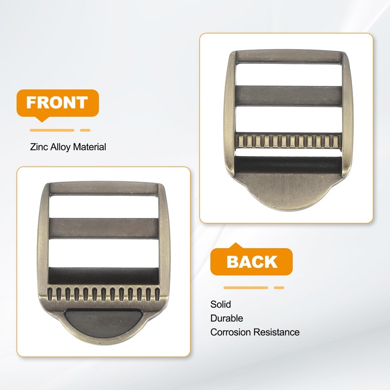PATIKIL Ladder Lock Buckle Slider 25mm, 8 Pack Zinc Alloy