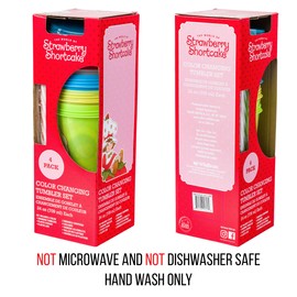 Silver Buffalo Strawberry Shortcake and Friends 24oz 4 pack Color Change Plastic Tumbler