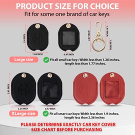 ANHBKAR Leather Car Key Fob Cover Sleeve Holder for Broken Keys – Smart Remote Protector Case with Keychain for Men & Women (Brown 02, Extra Large)
