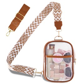 MOVOYEE Clear Bag for Stadium Approved Events Concerts Sports,Small Clear Purse Crossbody Bags for Women Trendy Designer Boys Girls Teens Kids Sling Bag Men Travel Birthday Gift with Adjustable Strap