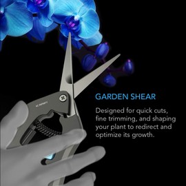 AC Infinity 6.6” Stainless Steel Pruning Shear with Cleaning Kit, Lightweight Ergonomic Design, Nonstick Teflon Coated Blades for Gardening, Hydroponics, Grow Tents
