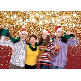 Red Glitter Backdrop Gold Spots Bokeh Photography Background for Birthday Wedding Prom Graduation Party New Year Decoration Xmas party Banner Portrait Family Photo Booth Props