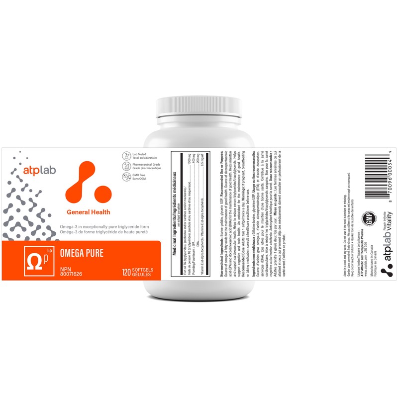 ATP LAB - Omega Pure 120 Softgels - Omega 3