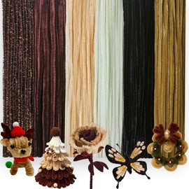 200 PCS 6 Colors Brown Pipe Cleaners Chenille Stems,Pipe Cleaners Craft,Pipe Cleaners Set for DIY Art and Craft Projects（Gradient Brown）