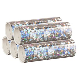 PartyMarty Metallic Streamers, Pack of 5 - 5 Rolls with 18 Holographic Glitter Streamers - for Carnival, Birthdays, New Year's Eve, from Dekoration GmbH®