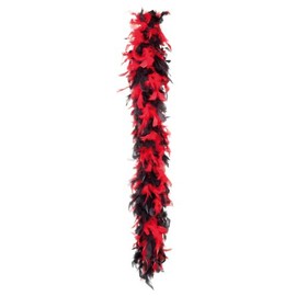 PARTY DISCOUNT ® Feather boas 180 cm long, tinsel, red/black
