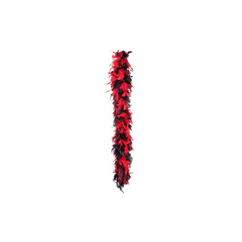 PARTY DISCOUNT ® Feather boas 180 cm long, tinsel, red/black