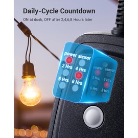 DEWENWILS Outdoor Timer for Lights, Waterproof Outlet Timer with 2 Grounded Electrical Outlets, for Christmas, 15A 1/2HP, UL Listed