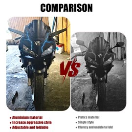 Compatible With 2025 RS660 RS457 RSV4 1100 factory ZX4RR Ninja 500 400 Ninja 650 ZX6R ZX10R CBR600RR CBR1000RR YZF R3 Motorcycle Stealth Mirrors Wind Wing Side Rearview Mirrors