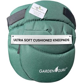 GARDEN GURU Cushioned Gardening Knee Pads with Adjustable Straps - Soft Inner Liner, Ultra Comfort Padding, Garden Kneelers for Yard Work, Cleaning, Household Chores, Roofing, and More 1 Pack