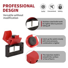 HiLKCO Circuit Breaker Lockout Device, 4 Pack 480/600V Clamp-On Universal Single & Multi-Pole Breaker Lock Out, Extra Large Oversized OSHA Compliant Premium Grade