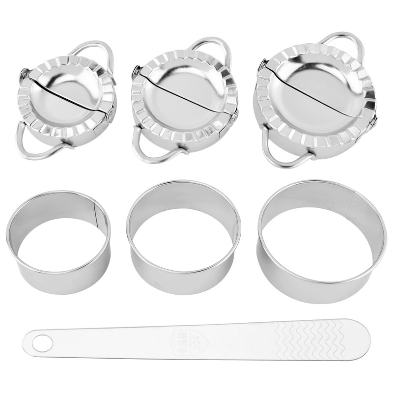 7 Piece Dumpling Maker Set, Stainless Steel Empanada Press Kit,