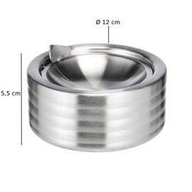 Gravidus Practical folding ashtray made of stainless steel, storm ashtray with wind protection, 12 x 12 x 5.5 cm ashtray