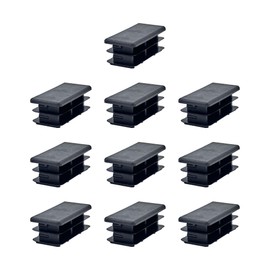 Outwater Plastic 1-1/2" x 3" Rectangular Insert End Caps for Tubing, Finishing Plug for Rectangular Tubing Chair Glide, Floor Protector, Fits Multi Gauge Tubing, USA Made, 10 Pack