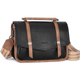 SYTRAH Crossbody Bag for Women, Crossbody Purse Messenger Bag with Wide Strap, Lightweight Travel Shoulder Bag Purse for Dailywear Travel Work Black Brown