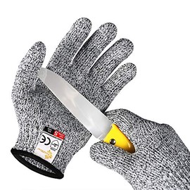 EVRIDWEAR Kid Sized Cut Resistant Work Gloves for Kitchen Use, Crafts, DIY, Garden and Yard works. Children Food Grade Kevlar Safety Gloves for Hand Protection from knives and Scissors (4-7YRS), Grey.