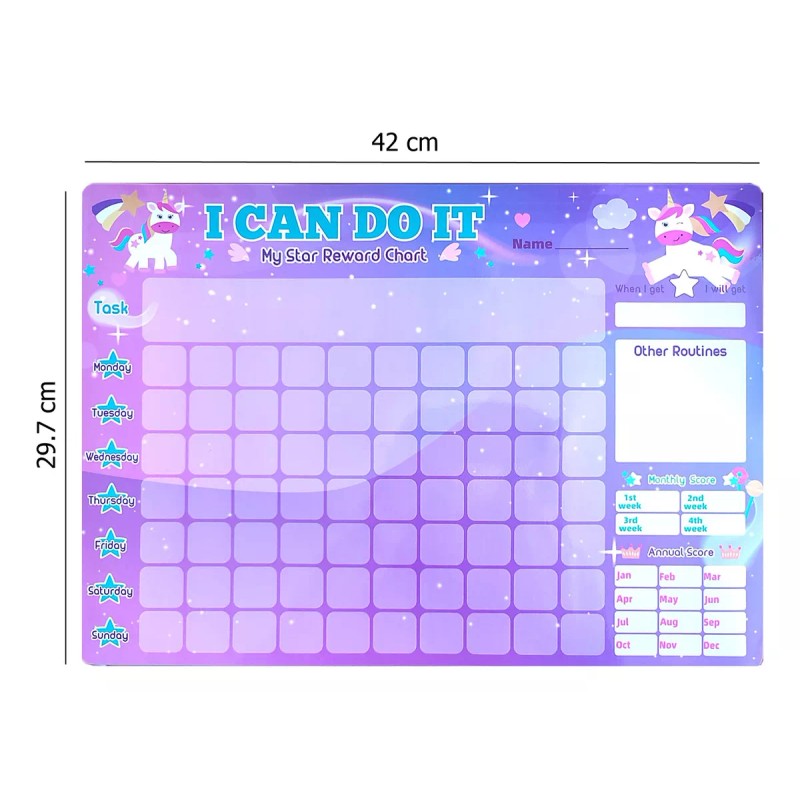 Alopor Tablero Magnético De Recompensas Montessori Rosa Para Niños