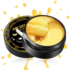 60Pcs Eye Patches, 24k Gold Eye Mask for Dark Circles, Removes Puffiness and Wrinkles, Golden Eye Mask for Face, Eye Cream for Men and Women Anti-Aging