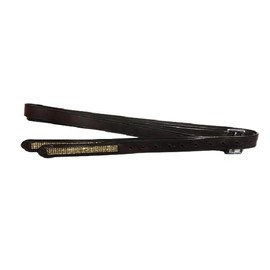 Cwell Equine Golden Crystal Bling Stirrups Black Leathers (58" Black)