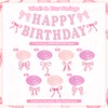 Bow Birthday Party Decorations, Pink Bow Birthday Banner Bow Party