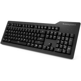 Das Keyboard Prime 13 Backlit Wired Mechanical Keyboard, Cherry MX Brown Mechanical Switches, Clean White LED Backlit Keys, USB Pass-Through, Aluminum Top Panel (104 Keys, Black)
