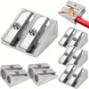 Durable Metal Pencil Sharpener, 4 Counts/set 1/2 Hole Handheld Wedge