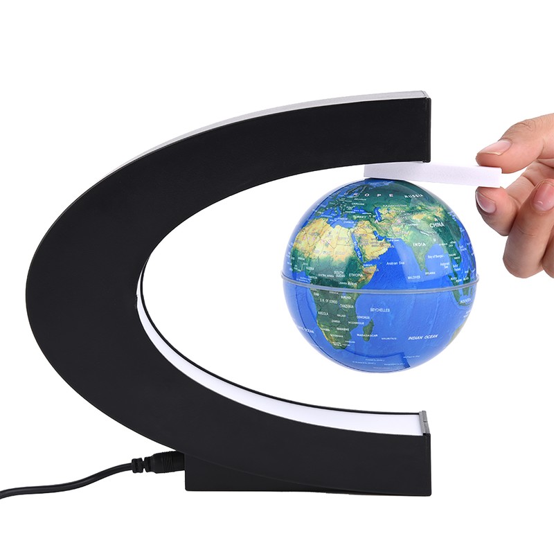 Floating Globe Magnetic Levitation Rotating Globe with Colorful LED Light