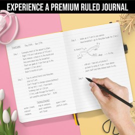 Scribbles That Matter Ruled Journal for Writing, Ruled 150 Pages, 120gsm Thick Paper with Sticky Notes, Pen Loop, Elastic Band, Leather Hardcover, A5 Journals for Writing, 14.6 x 20.8