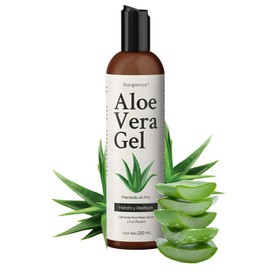Gel de Aloe Vera (Sábila) 99.85% Puro Orgánico Con Algas Marinas de Planta Recién Cortada - No Deja Residuos - 250ml - El Mejor Humectante para Cara, Piel y Cabello.