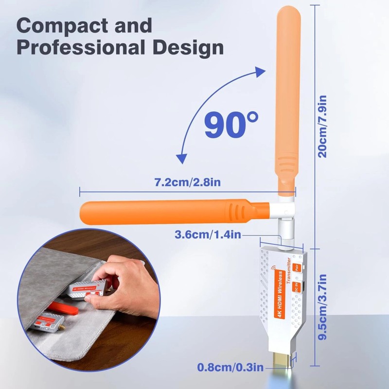 Coolpie Wireless HDMI Transmitter Receiver 4K 2160P 500FT 5.8G fr