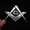 CREATRILL 3 Pack 2.75" Chrome Plated Masonic Car Emblem Mason