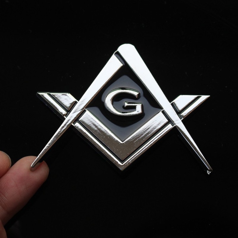 CREATRILL 3 Pack 2.75" Chrome Plated Masonic Car Emblem Mason