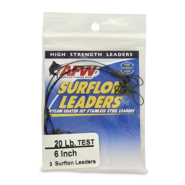 American Fishing Wire Surflon Leaders, Black Color, 60 Pound Test, 36 -Inches, 3-Pack