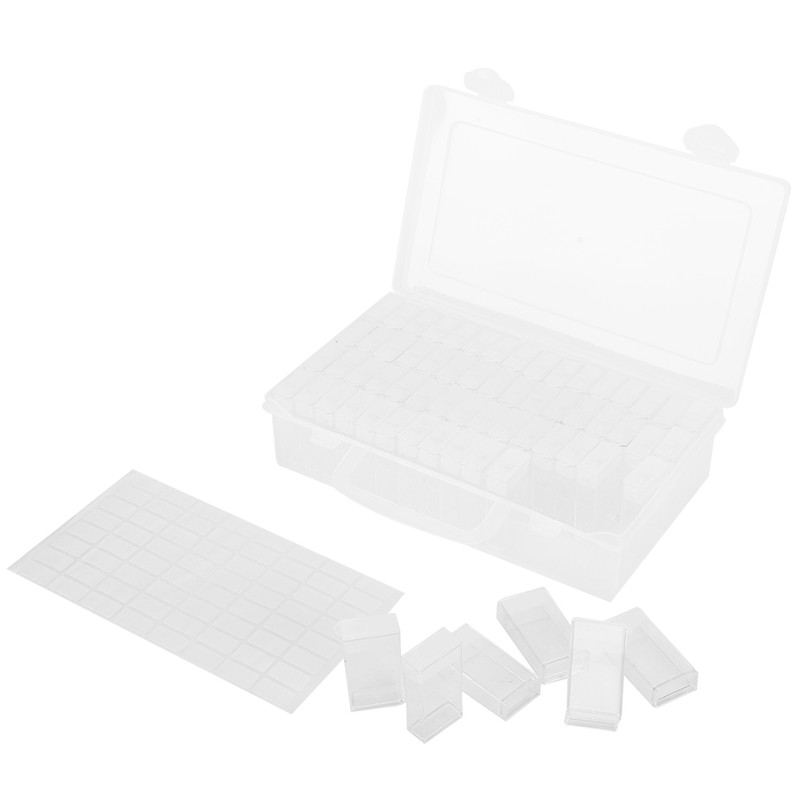 64 Gird Diamond Painting Container Clear Plastic Cross Stitch Hand‑Made