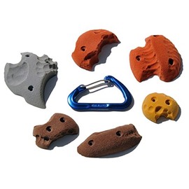 Atomik Rock Climbing Holds Set of 6 Screw-On Limestones in Assorted Earth Tones