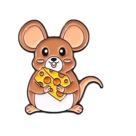 Mouse Pin Rat Eating Cheese Lapel Pin RATS MICE