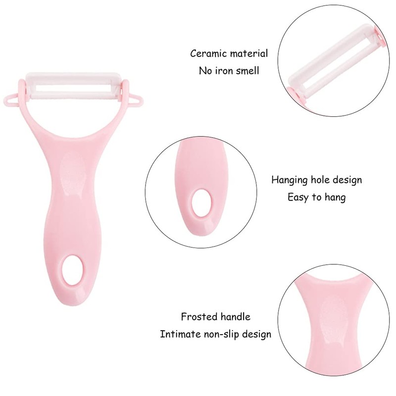 6 Pieces Peeler Ceramic Peeler 3 Color with Ceramic Blade
