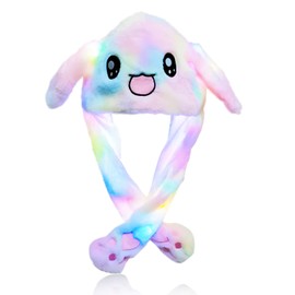 ZCINT Rabbit Bunny Hat Ear Moving Jumping Funny Plush Cap for Kids Adults Christmas, Cosplay, Party Cute Animal Hats(multicolor)