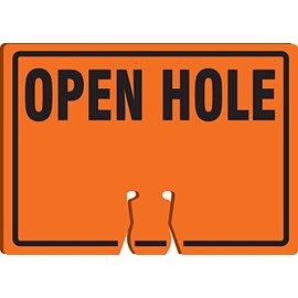 AccuformNMC "Open Hole" Traffic Cone Top, Combine With Orange Cones to Create a Warning Sign, 10" x 14" Plastic Cone Sign, Made in the USA, FBC733