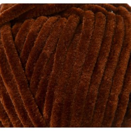 Wollbiene Softy 100 Gramm chenille wolle zum häkeln Strickwolle, Babywolle, Chenille Wolle Super Bulky crochet yarn (braun 84)