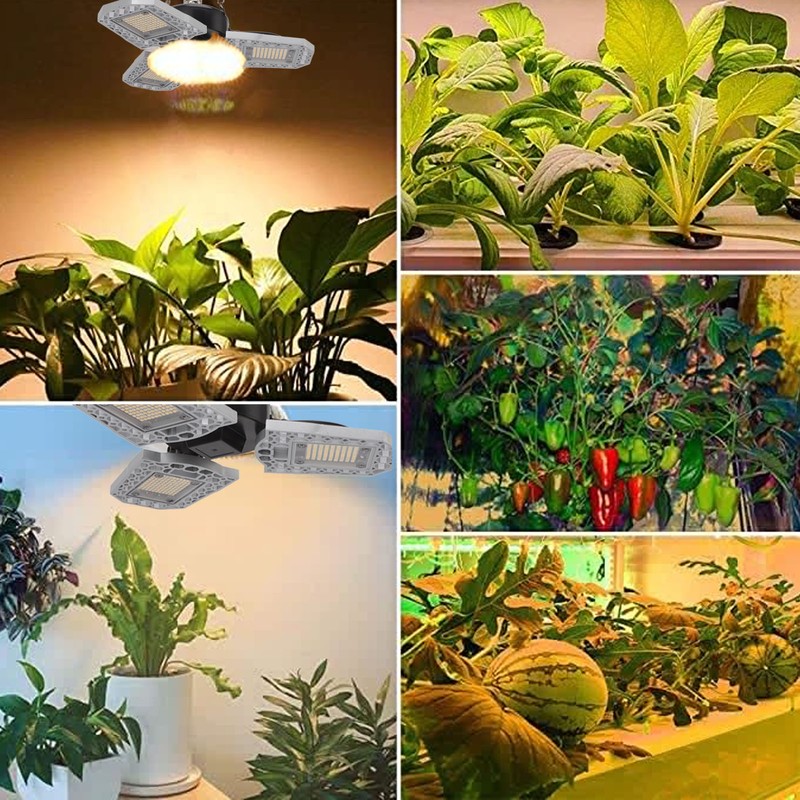 LED Grow Light 297 LEDs Folding Three Leaves Indoor Plant