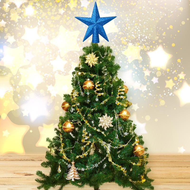 Mini Christmas Tree Topper, 3.35 Inch Small Star Treetop, Small