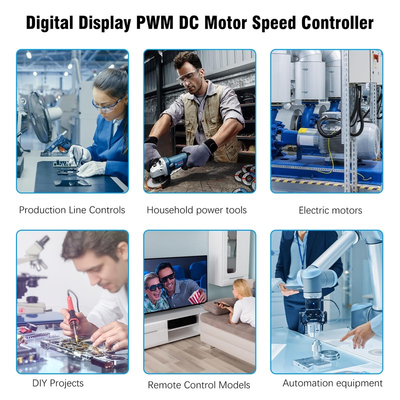 Digital display PWM DC motor speed controller Binghe 6V12V24V48V Stepless