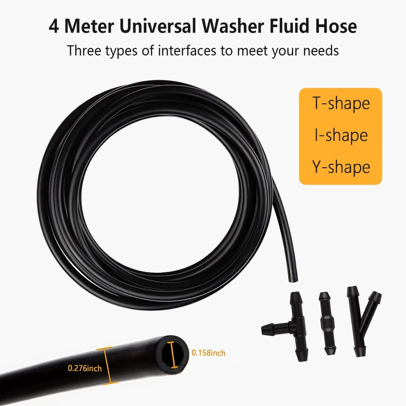 Windshield Washer Nozzles Hose Kit,Hose Connectors,Windshield Washer Spray Nozzle and