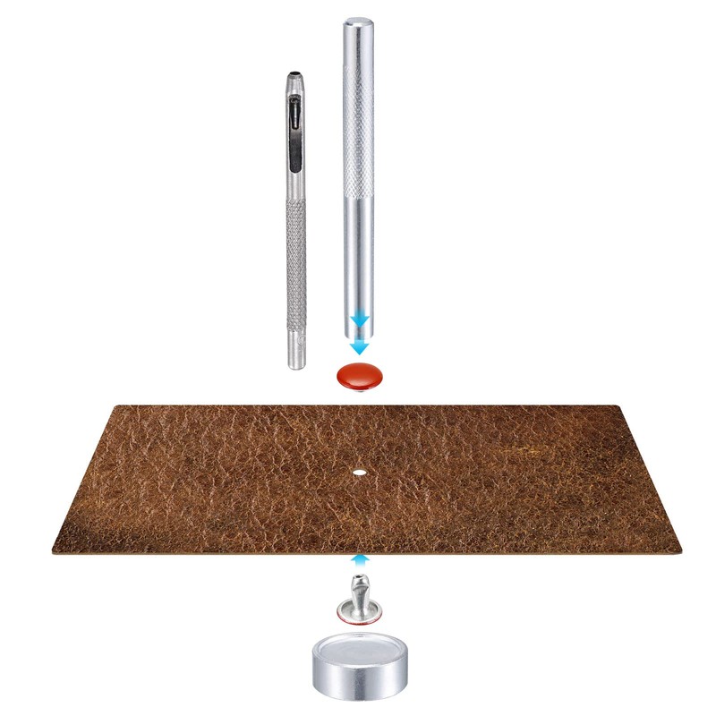 sourcing map 100 Sets Leather Rivets, 8mm Double Cap Rivets